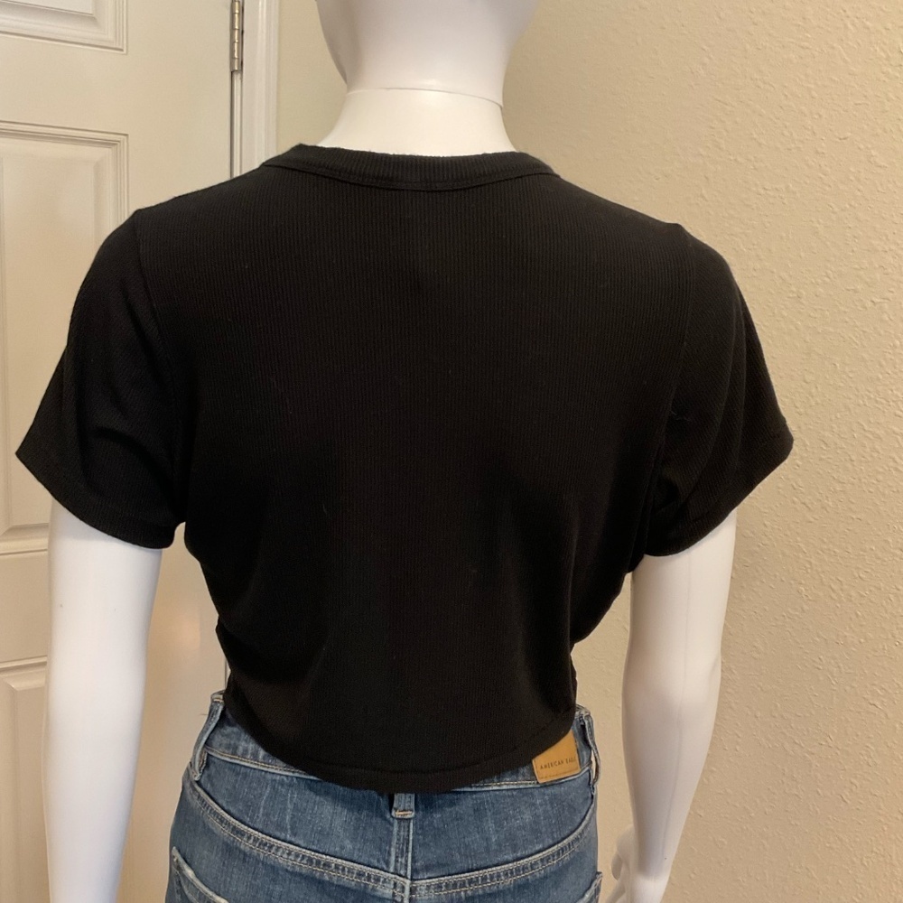 SKIMS Black Soft Lounge Cropped T-Shirt, Onyx, Sz XL - Picture 6 of 6